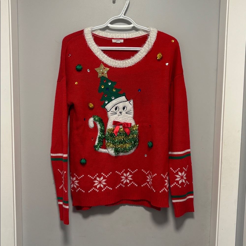 Silly Cat Christmas Sweater